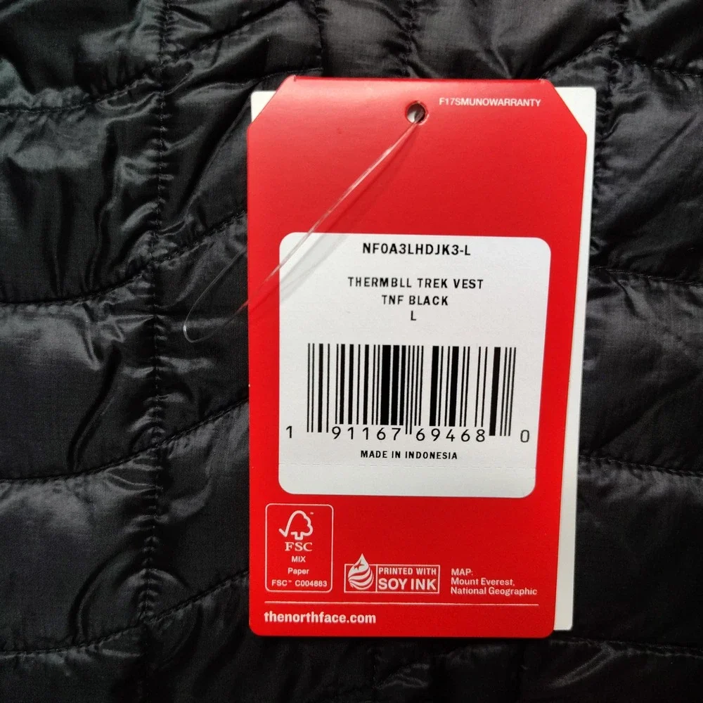 The North Face ThermoBall Trek Puffer Vest Mens L Black NWT AMC/Coca-Cola Logo